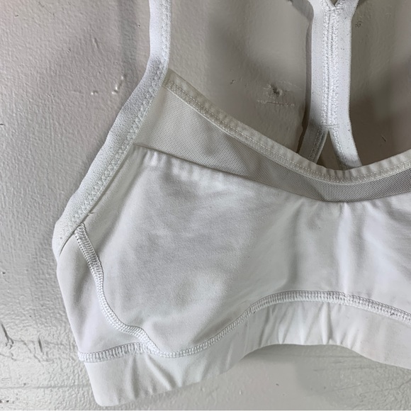 Lululemon white sports bra power Y tank top mesh yoga gym workout XS sz4 - Picture 5 of 7
